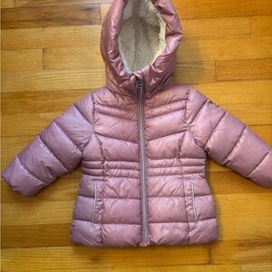 MK Pink Puffer Jacket with Hood
